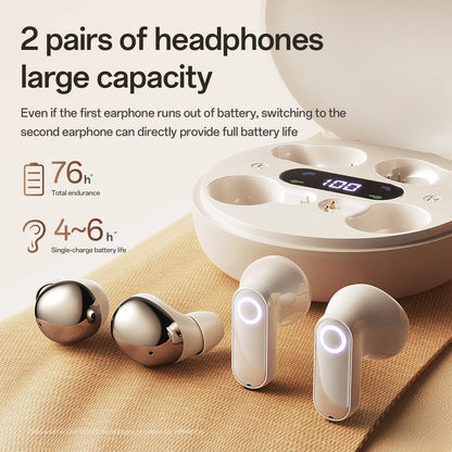 CHENRUIDA M166 2-Pack Wireless Bluetooth Earbuds: Compact, Discreet Sleep Earbuds; Waterproof Over-Ear Headphones; Multi-Pack Set; Bluetooth 6.0 Earbuds with Microphone; Mini Short-Stem Design; Ideal for Work, Exercise, and Sleep.