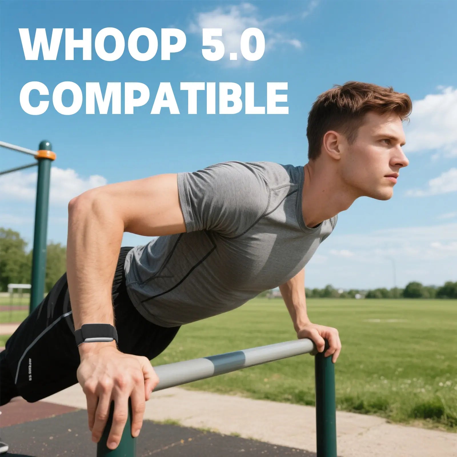 Premium Silicone Sportflex Replacement Wristband for WHOOP 5.0 ONE + Peak, Mg Fitness Tracker - Soft Touch, Breathable, Waterproof, and Sweatproof Strap in Army Green