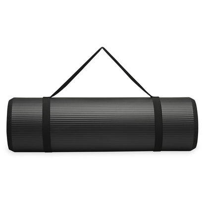 (2 Pack)  Delta Performance Fitness Mat - Black, 72" X 24" X 15Mm