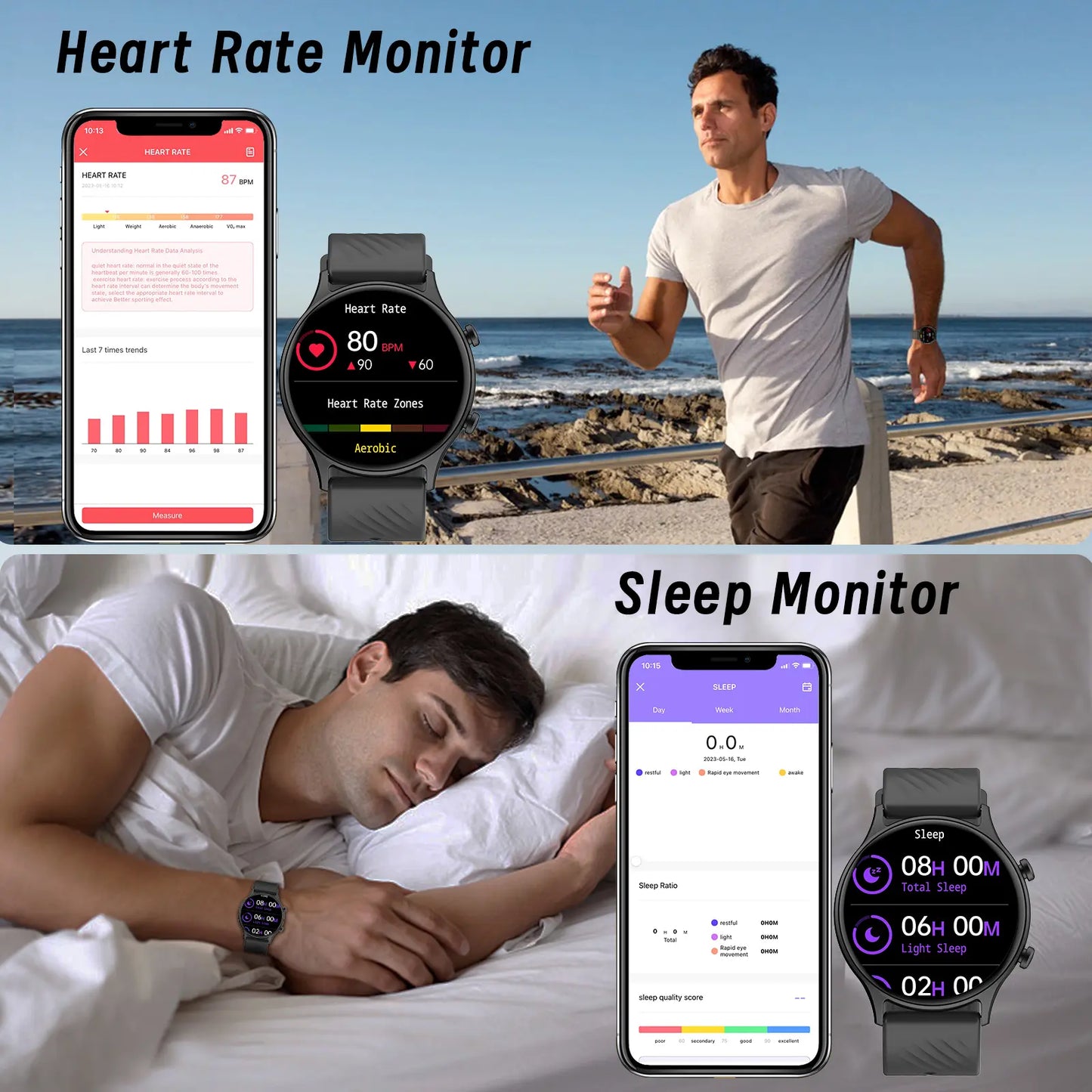 A2 Pro 2024 Aluminum Smartwatch for Android and iOS - IP68 Waterproof Fitness Tracker with Heart Rate, Blood Oxygen, Sleep, and Menstrual Monitoring - Digital Watch for Men and Women with Smartphone App Data Sync