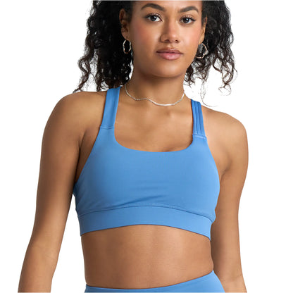 POPSUGAR PS Strappy Sports Bra for Women, Criss-Cross Back Padded Yoga Bra Workout Tops - Medium Support & Removable Cups Yoga Activewear