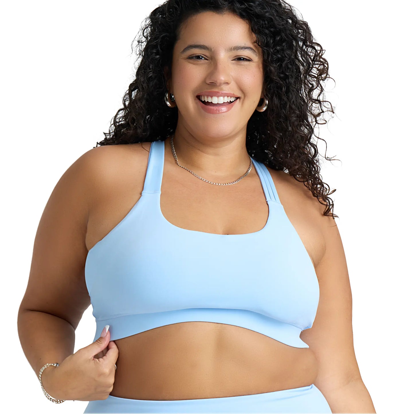 POPSUGAR PS Strappy Sports Bra for Women, Criss-Cross Back Padded Yoga Bra Workout Tops - Medium Support & Removable Cups Yoga Activewear